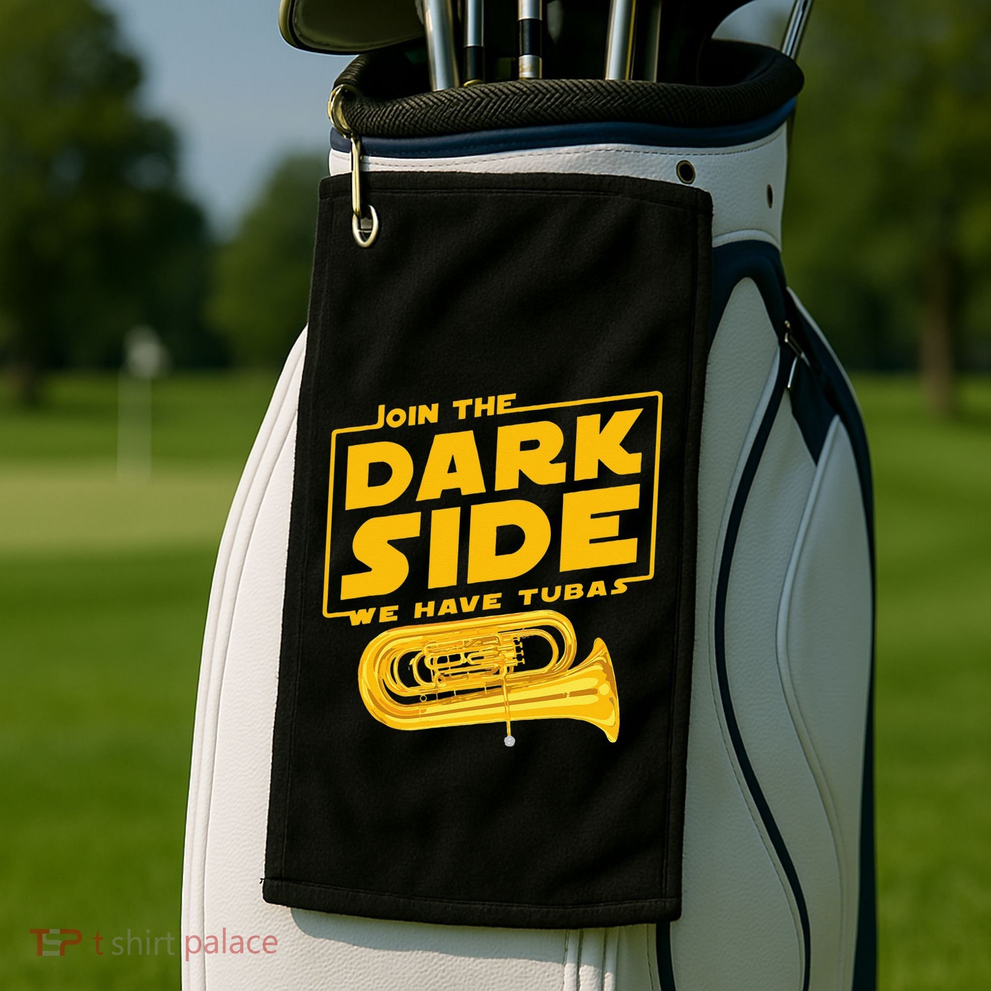 Join The Dark Side Tuba Player Golf Towel