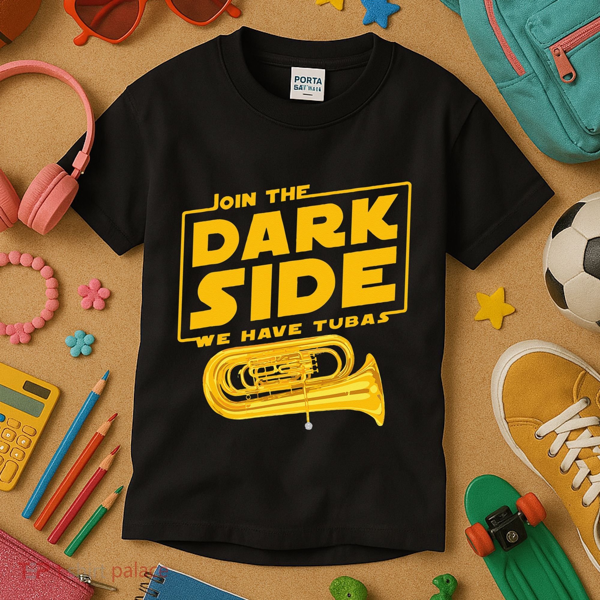 Join The Dark Side Tuba Player Kids T-Shirt
