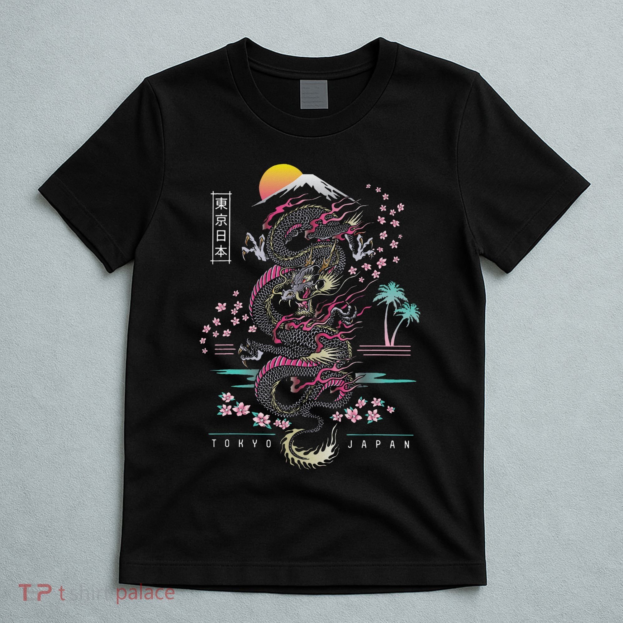 Japanese Tokyo Dragon Asian Inspired Retro 80’s Style T-Shirt