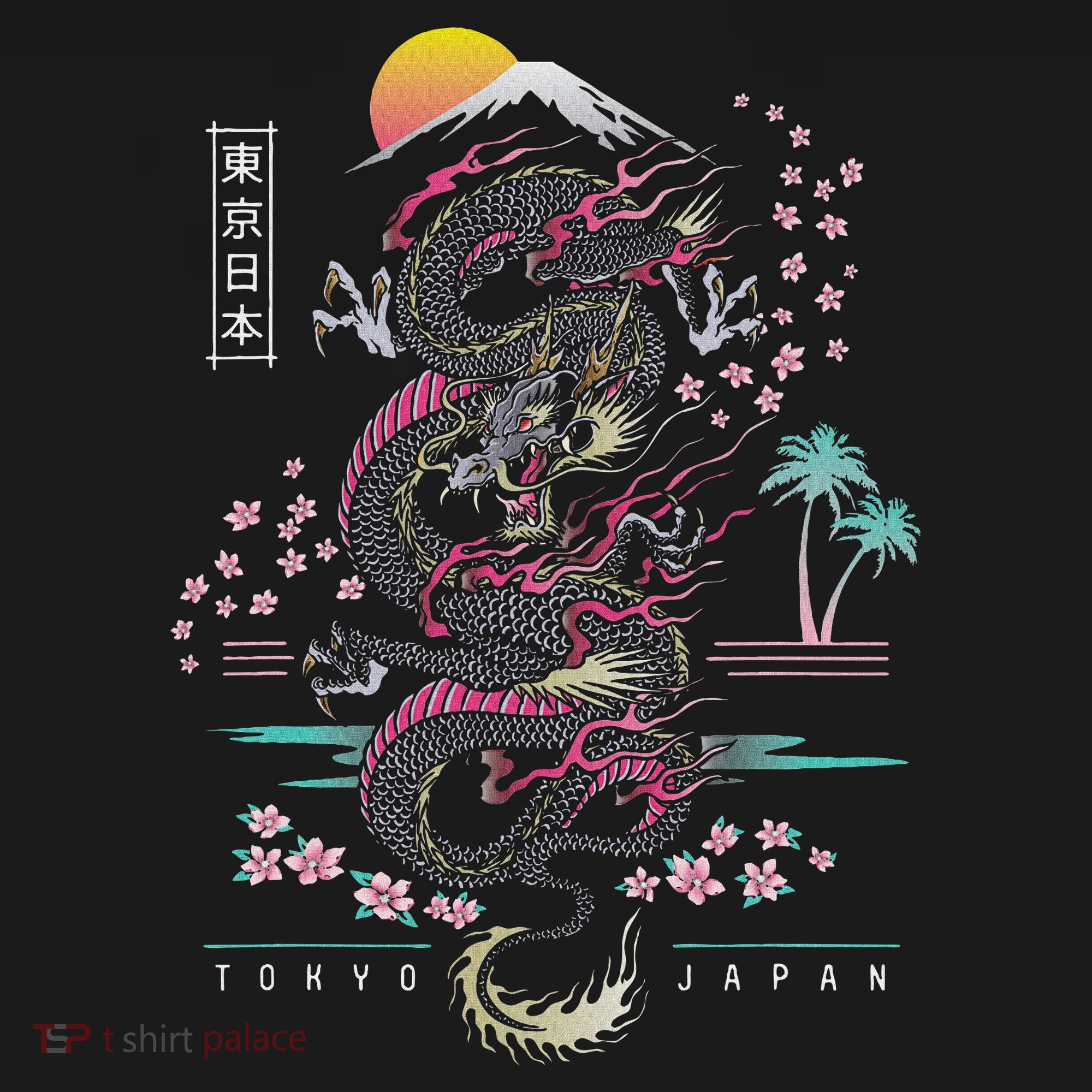 Japanese Tokyo Dragon Asian Inspired Retro 80’s Style Women's Hoodie