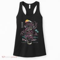 Japanese Tokyo Dragon Asian Inspired Retro 80’s Style Women's Tank Top thumb 0