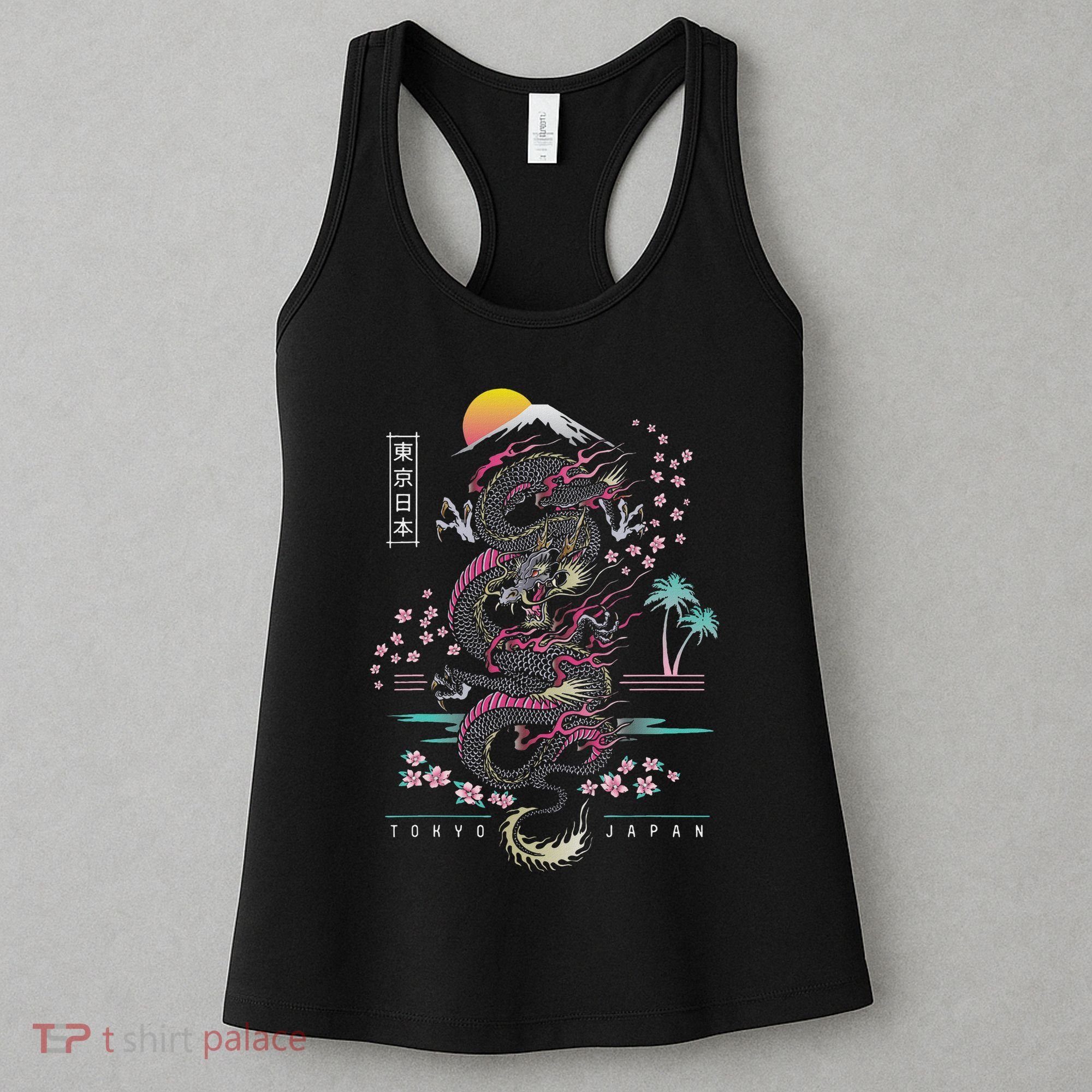 Japanese Tokyo Dragon Asian Inspired Retro 80’s Style Women's Tank Top