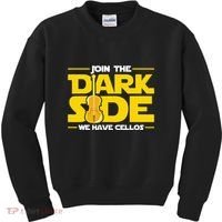 Join The Dark Side We Have Cellos Cellist Orchestra Musician Kids Sweatshirt thumb 0