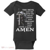 Jesus The Devil Saw Me With My Head Down Baby Bodysuit thumb 0
