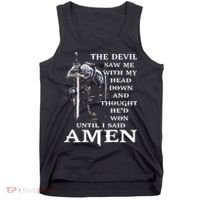 Jesus The Devil Saw Me With My Head Down Tank Top thumb 0