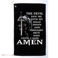 Jesus The Devil Saw Me With My Head Down Golf Towel thumb 0