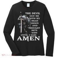 Jesus The Devil Saw Me With My Head Down Women's Long Sleeve Shirt thumb 0