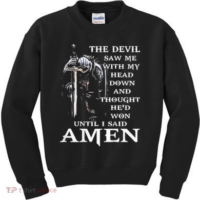 Jesus The Devil Saw Me With My Head Down Kids Sweatshirt