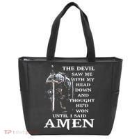Jesus The Devil Saw Me With My Head Down Tote Bag thumb 0