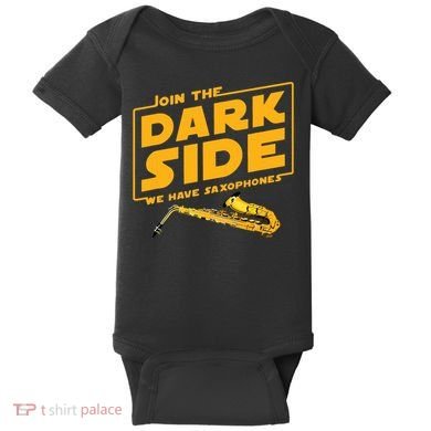Join The Dark Side Saxophone Player Baby Bodysuit