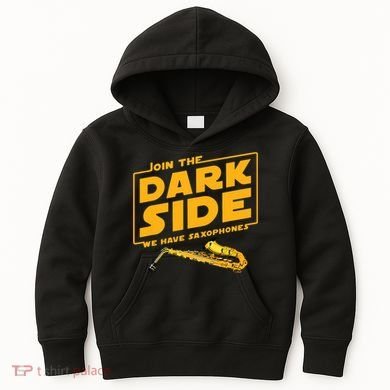 Join The Dark Side Saxophone Player Kids Hoodie