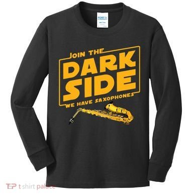Join The Dark Side Saxophone Player Kids Long Sleeve Shirt