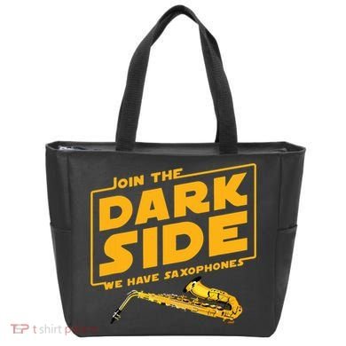 Join The Dark Side Saxophone Player Tote Bag