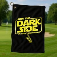 Join The Dark Side We Have Saxophones Saxophonist Jazz Golf Towel thumb 1