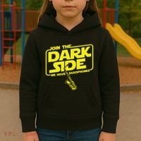 Join The Dark Side We Have Saxophones Saxophonist Jazz Kids Hoodie thumb 3