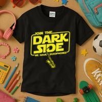 Join The Dark Side We Have Saxophones Saxophonist Jazz Kids T-Shirt thumb 3