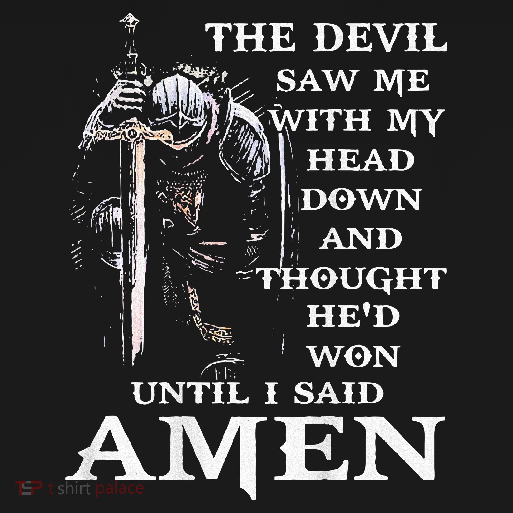 Jesus The Devil Saw Me With My Head Down (on back) Doggie Tank
