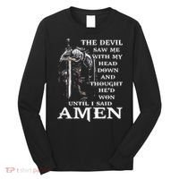 Jesus The Devil Saw Me With My Head Down (on back) Long Sleeve Shirt thumb 0
