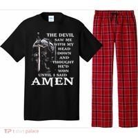 Jesus The Devil Saw Me With My Head Down (on back) Pajama Set thumb 0