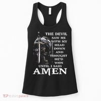 Jesus The Devil Saw Me With My Head Down (on back) Women's Tank Top thumb 0