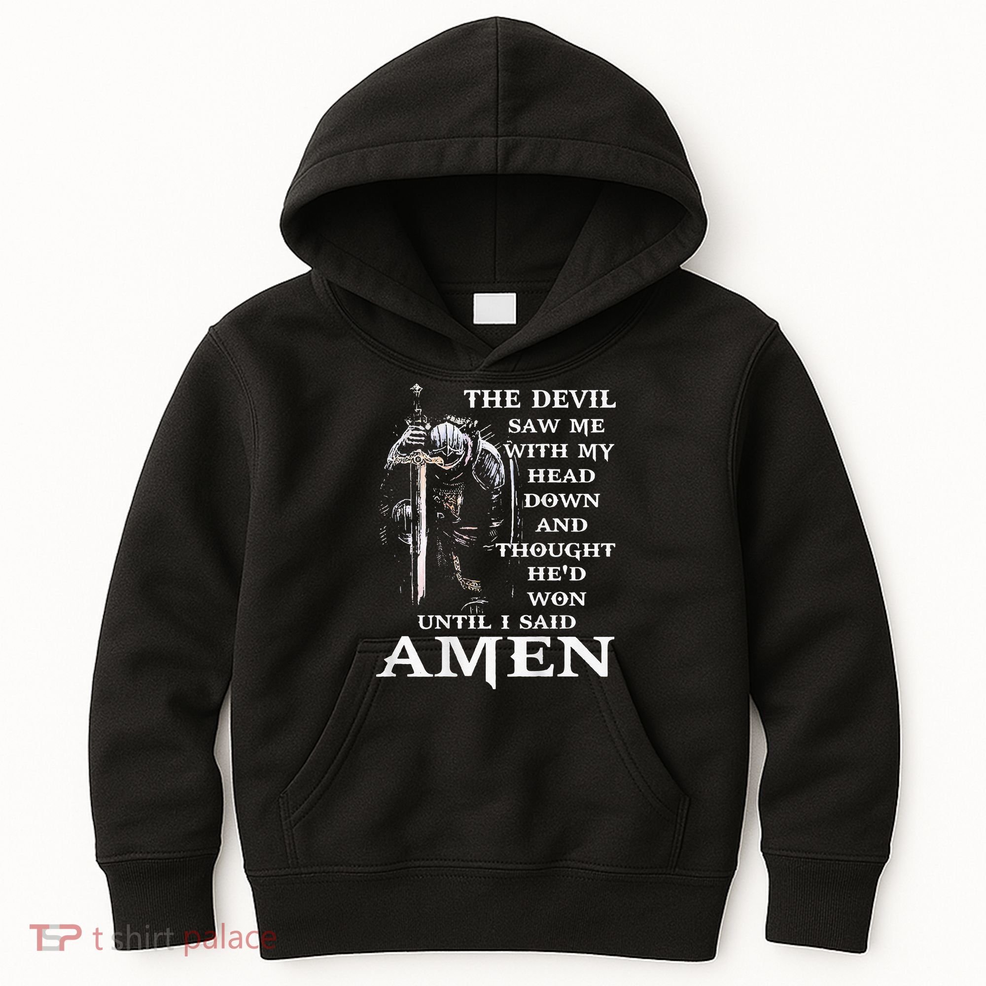 Jesus The Devil Saw Me With My Head Down (on back) Kids Hoodie