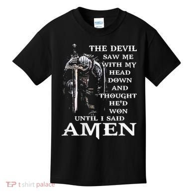 Jesus The Devil Saw Me With My Head Down (on back) Kids T-Shirt