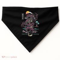 Japanese Tokyo Dragon Asian Inspired Retro 80’S Style USA-Made Doggie Bandana thumb 0