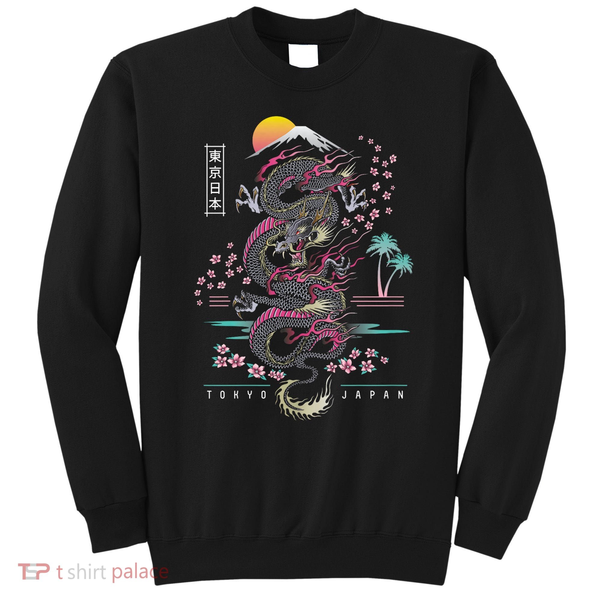 Japanese Tokyo Dragon Asian Inspired Retro 80’S Style Sweatshirt