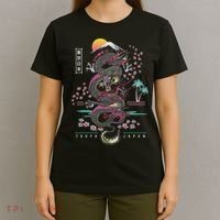 Japanese Tokyo Dragon Asian Inspired Retro 80’S Style T-Shirt thumb 4