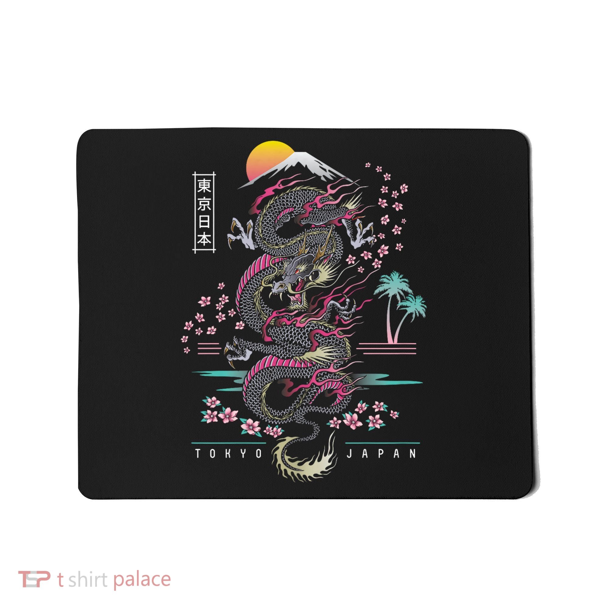 Japanese Tokyo Dragon Asian Inspired Retro 80’S Style Mousepad