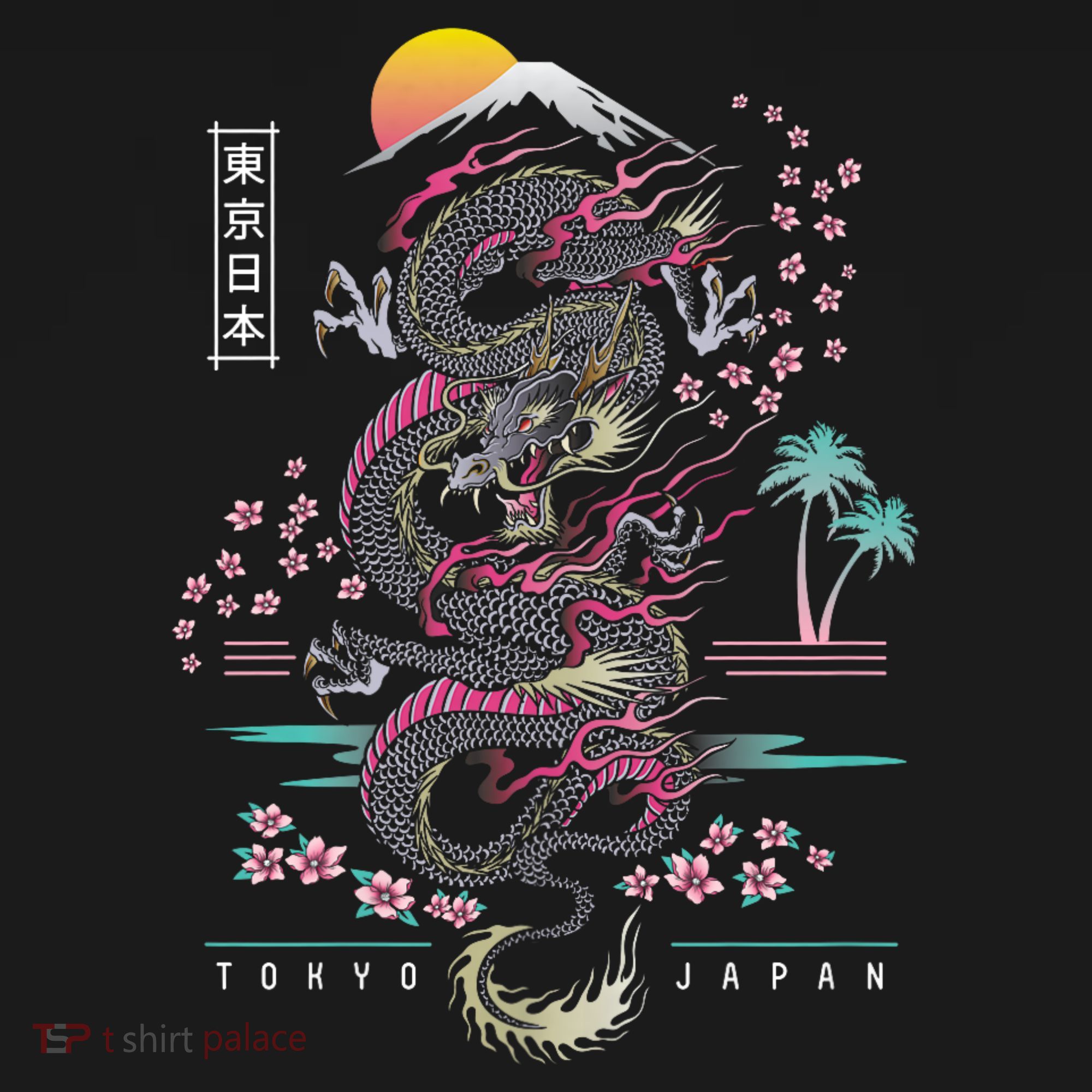 Japanese Tokyo Dragon Asian Inspired Retro 80’S Style Mousepad