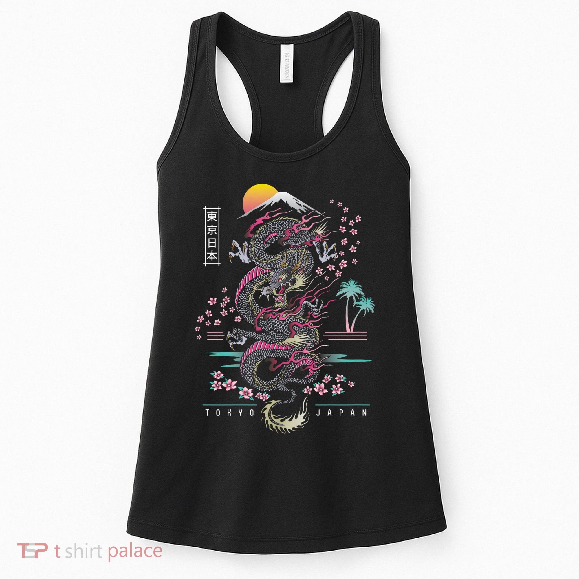 Japanese Tokyo Dragon Asian Inspired Retro 80’S Style Women's Tank Top