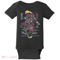 Japanese Tokyo Dragon Asian Inspired Retro 80’S Style Baby Bodysuit thumb 0