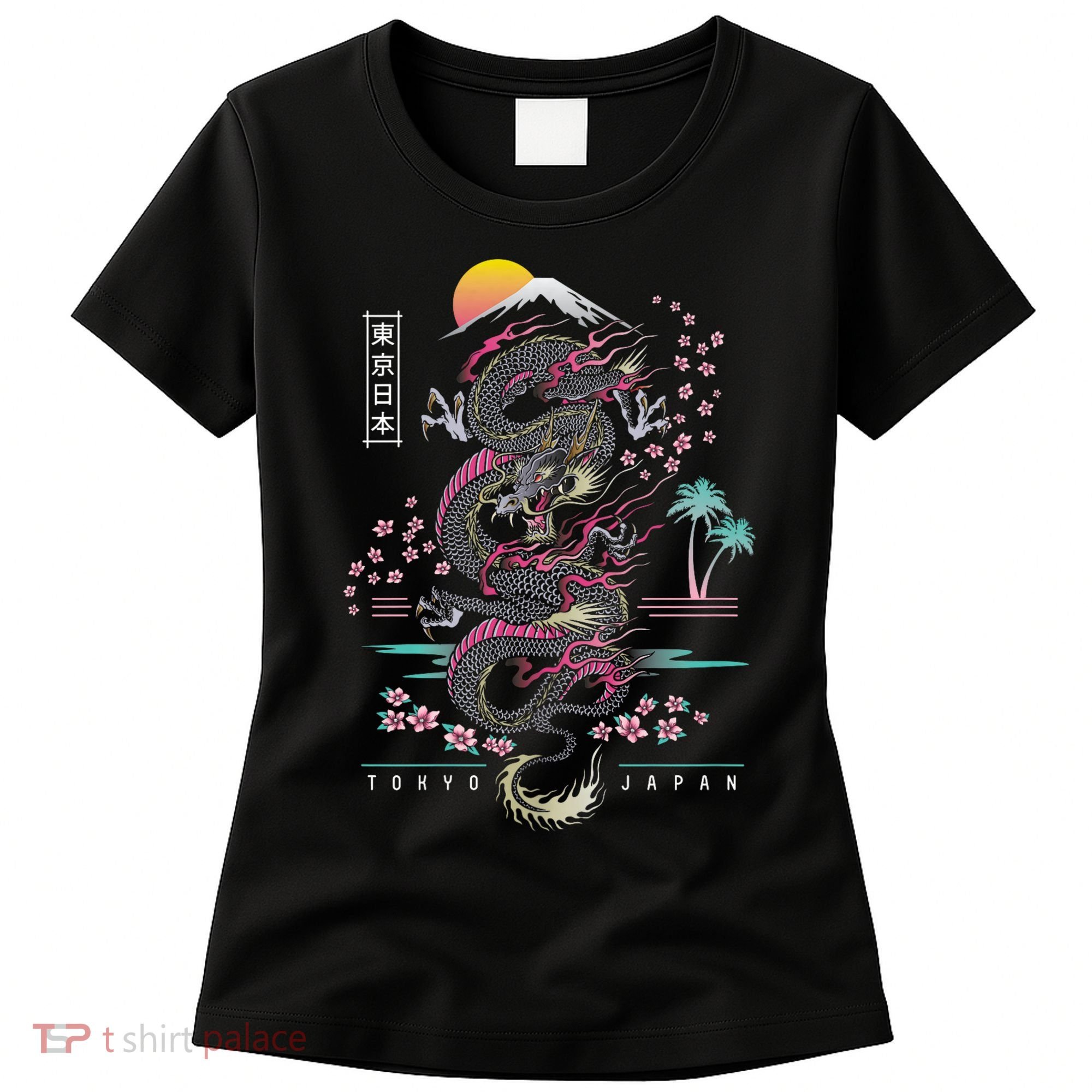 Japanese Tokyo Dragon Asian Inspired Retro 80’S Style Women's T-Shirt