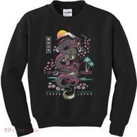 Japanese Tokyo Dragon Asian Inspired Retro 80’S Style Kids Sweatshirt thumb 0