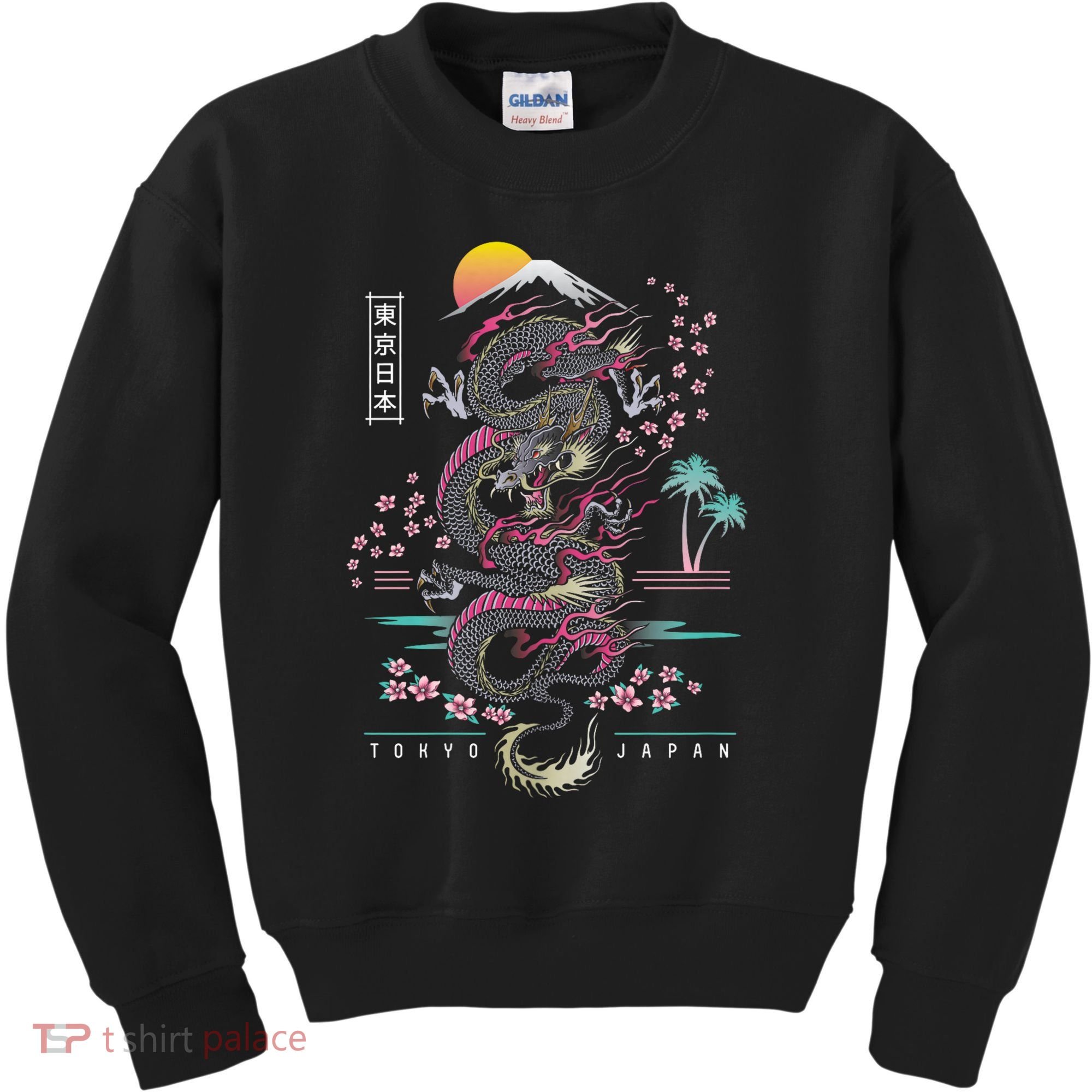 Japanese Tokyo Dragon Asian Inspired Retro 80’S Style Kids Sweatshirt