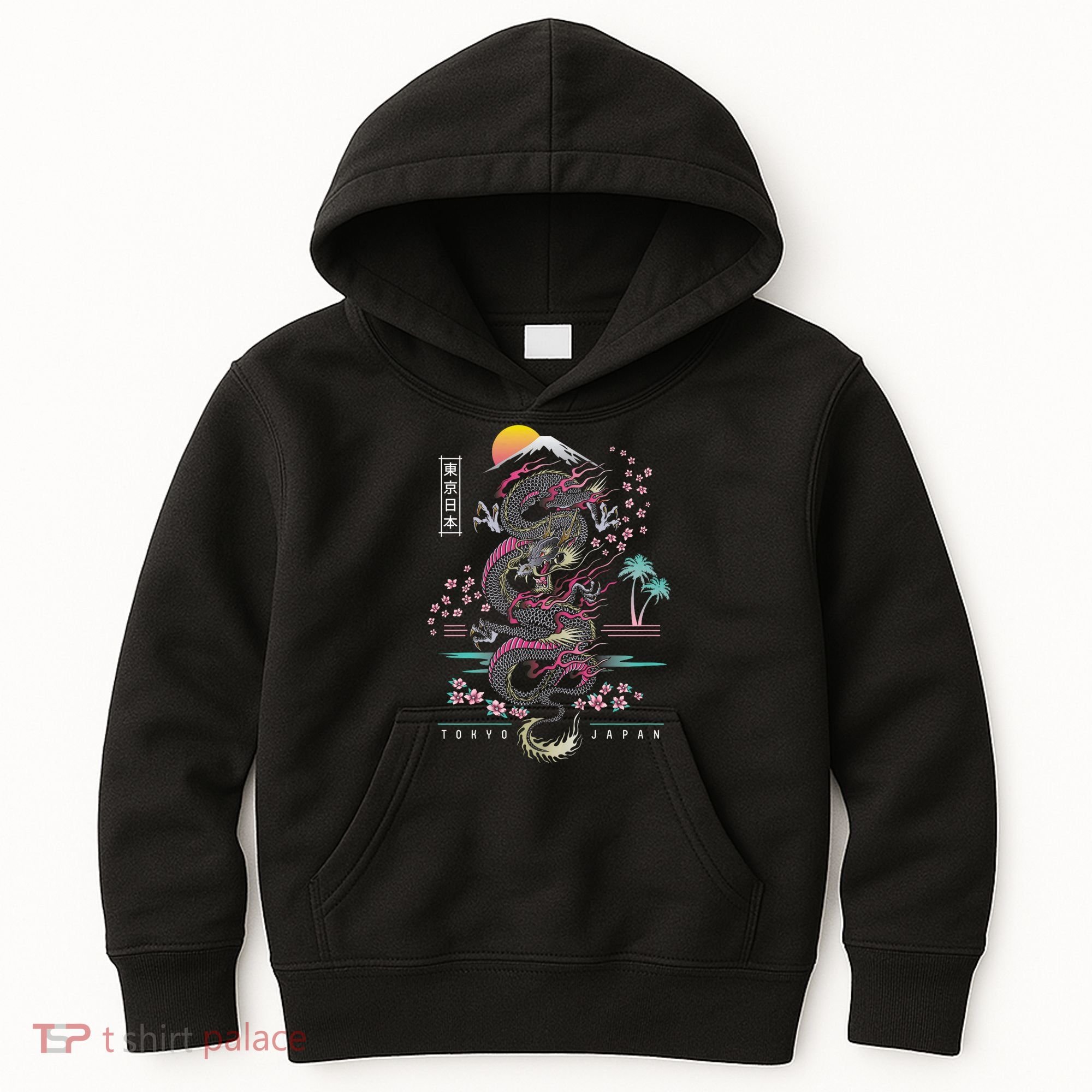 Japanese Tokyo Dragon Asian Inspired Retro 80’S Style Kids Hoodie
