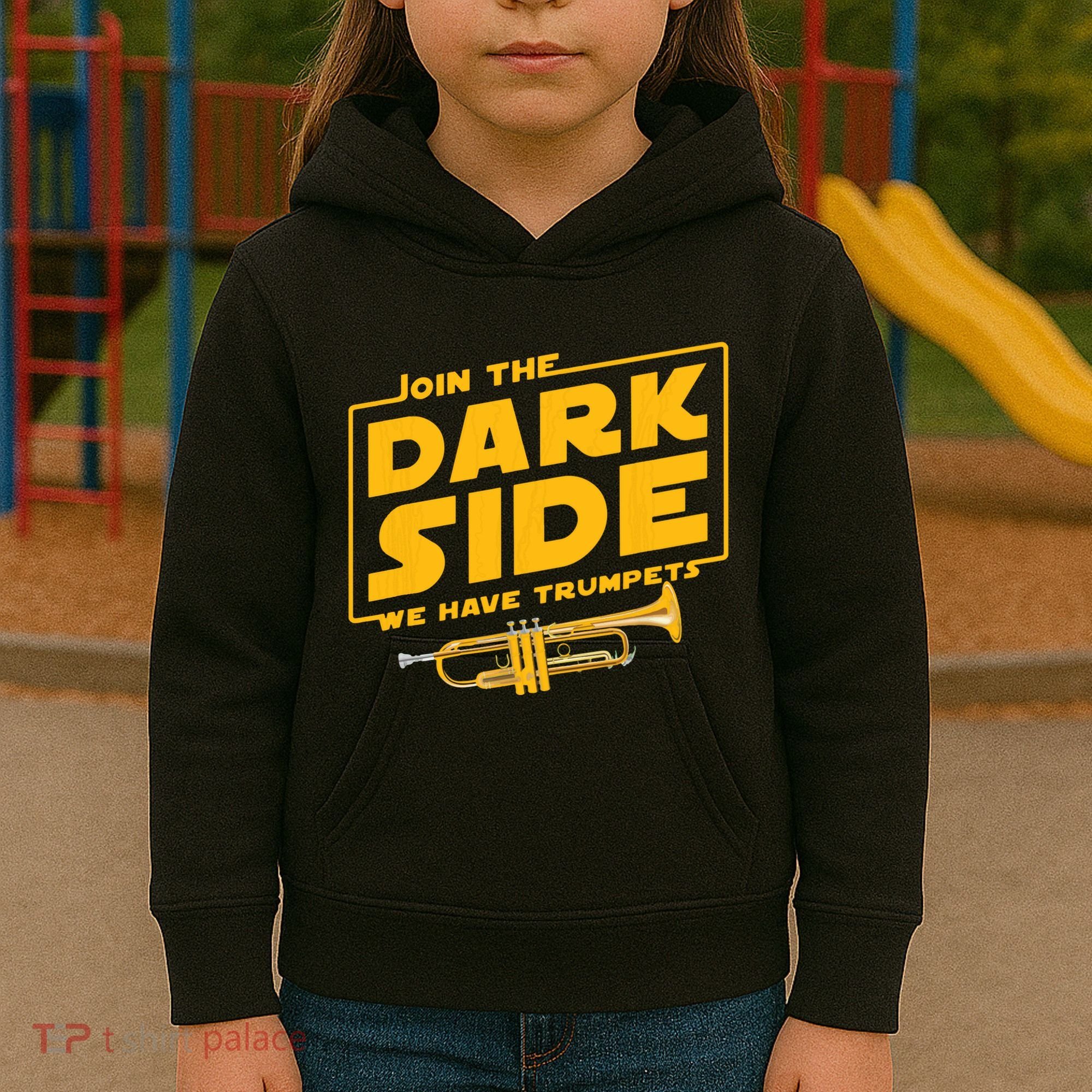 Join The Dark Side Trumpet Player Kids Hoodie