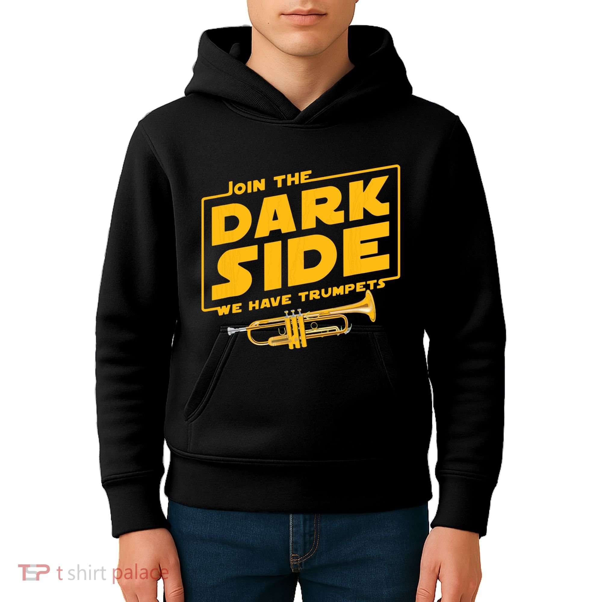 Join The Dark Side Trumpet Player Kids Hoodie