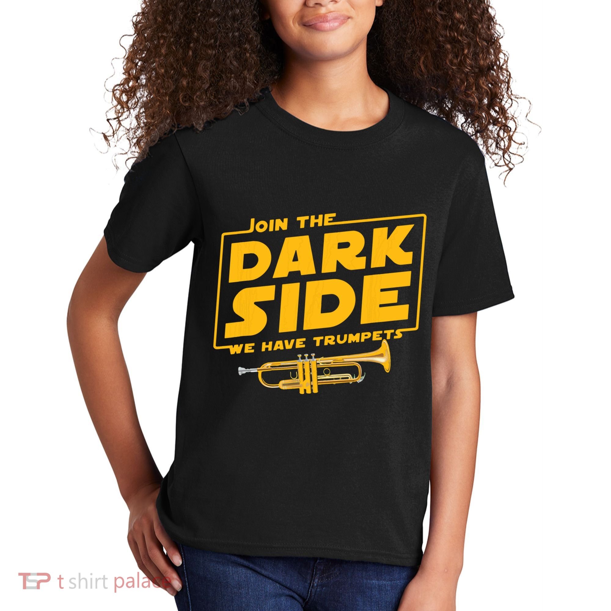 Join The Dark Side Trumpet Player Kids T-Shirt