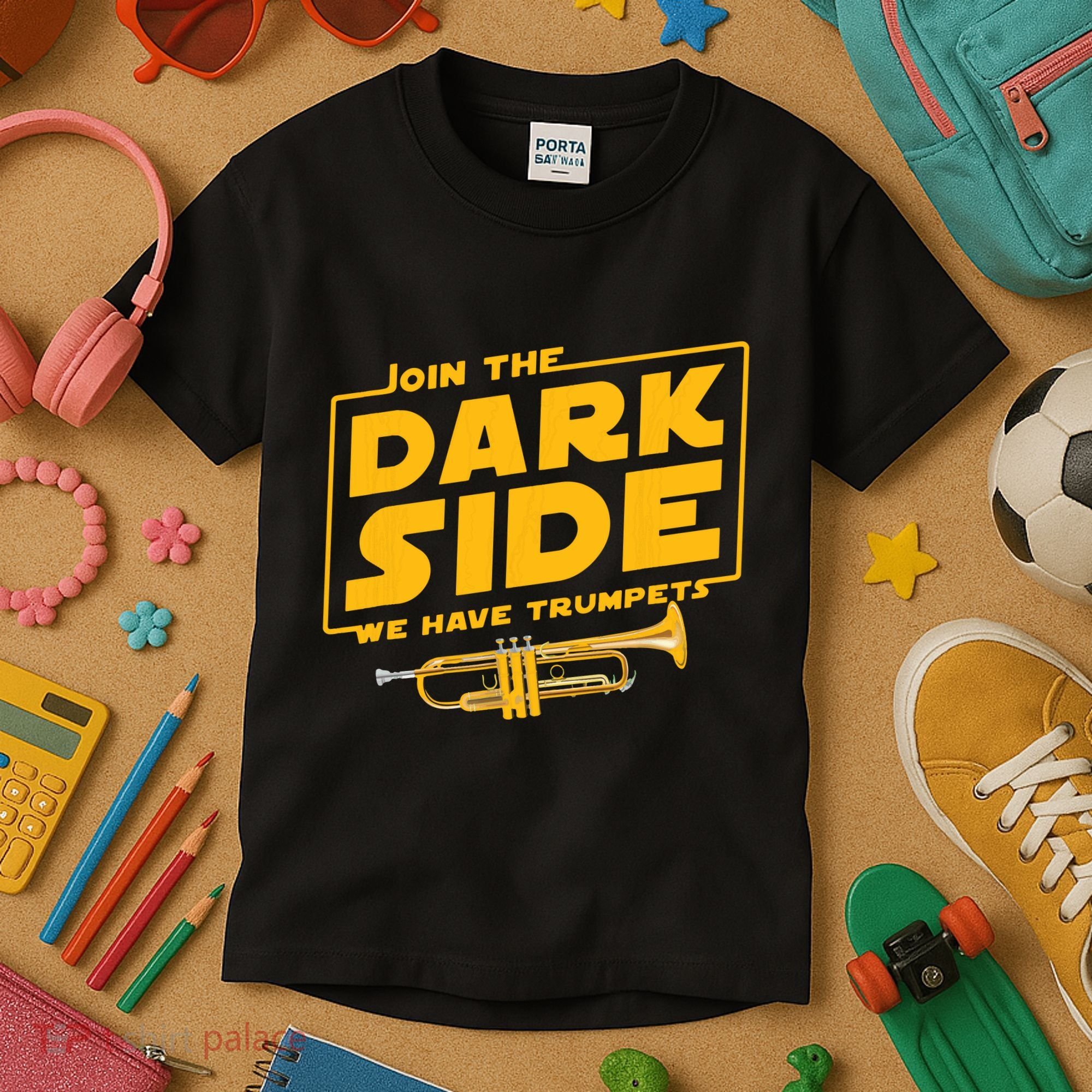 Join The Dark Side Trumpet Player Kids T-Shirt