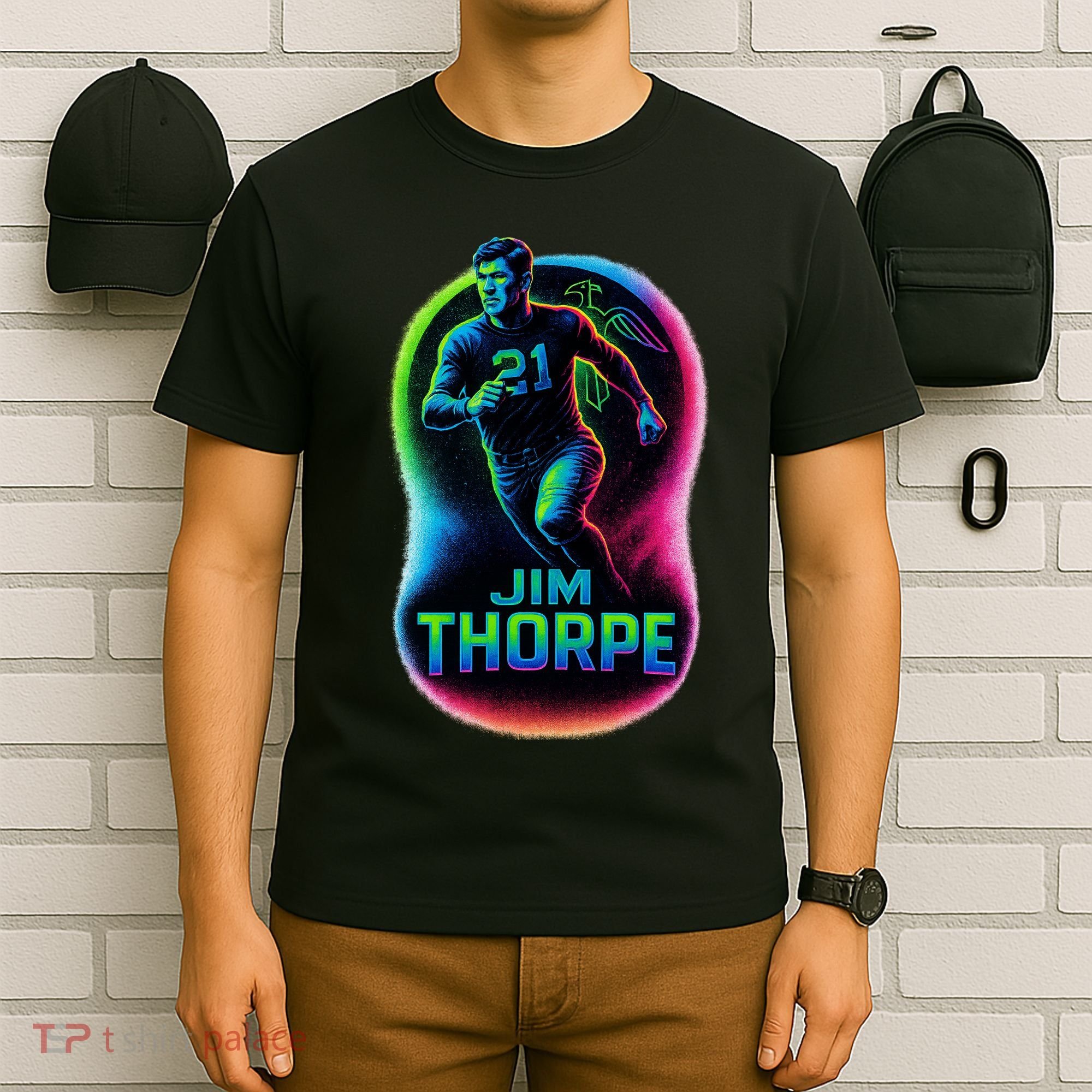 Jim Thorpe Epic Neon Pose T-Shirt