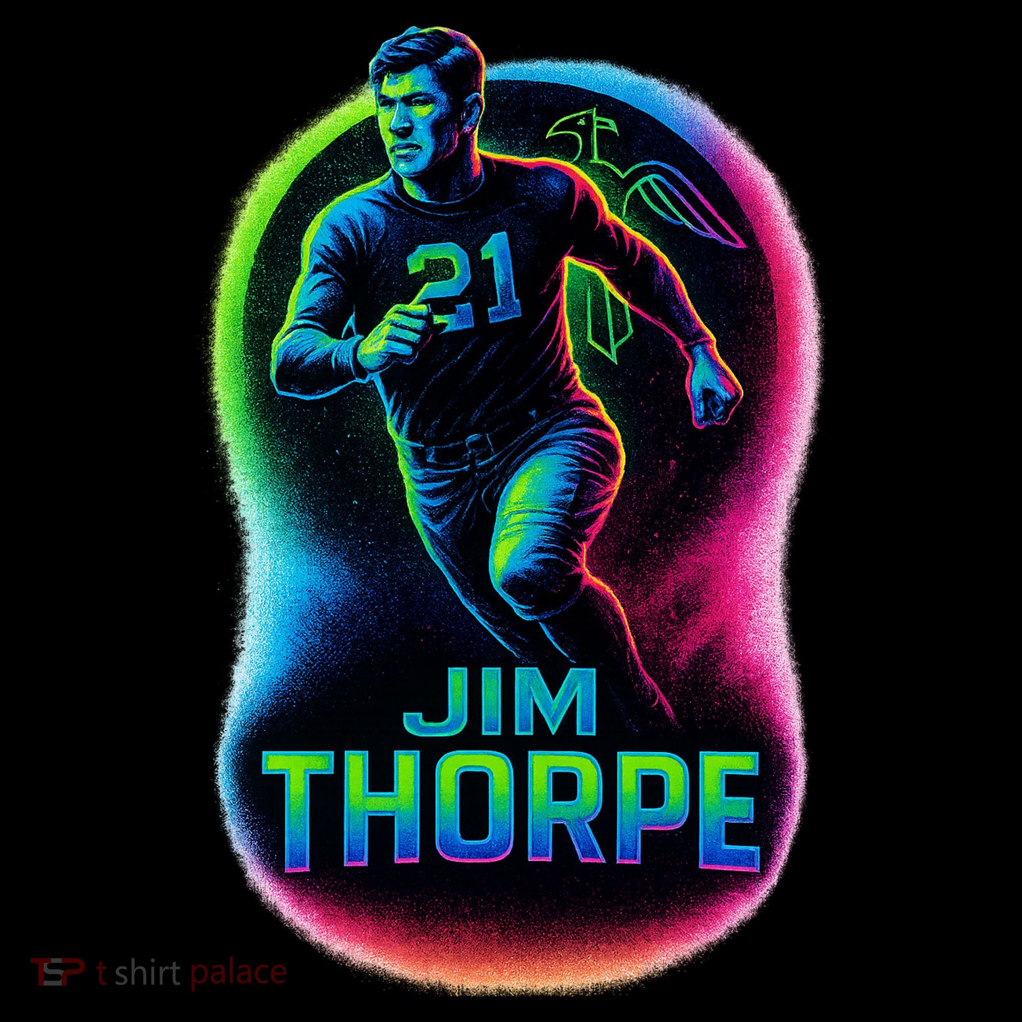 Jim Thorpe Epic Neon Pose T-Shirt