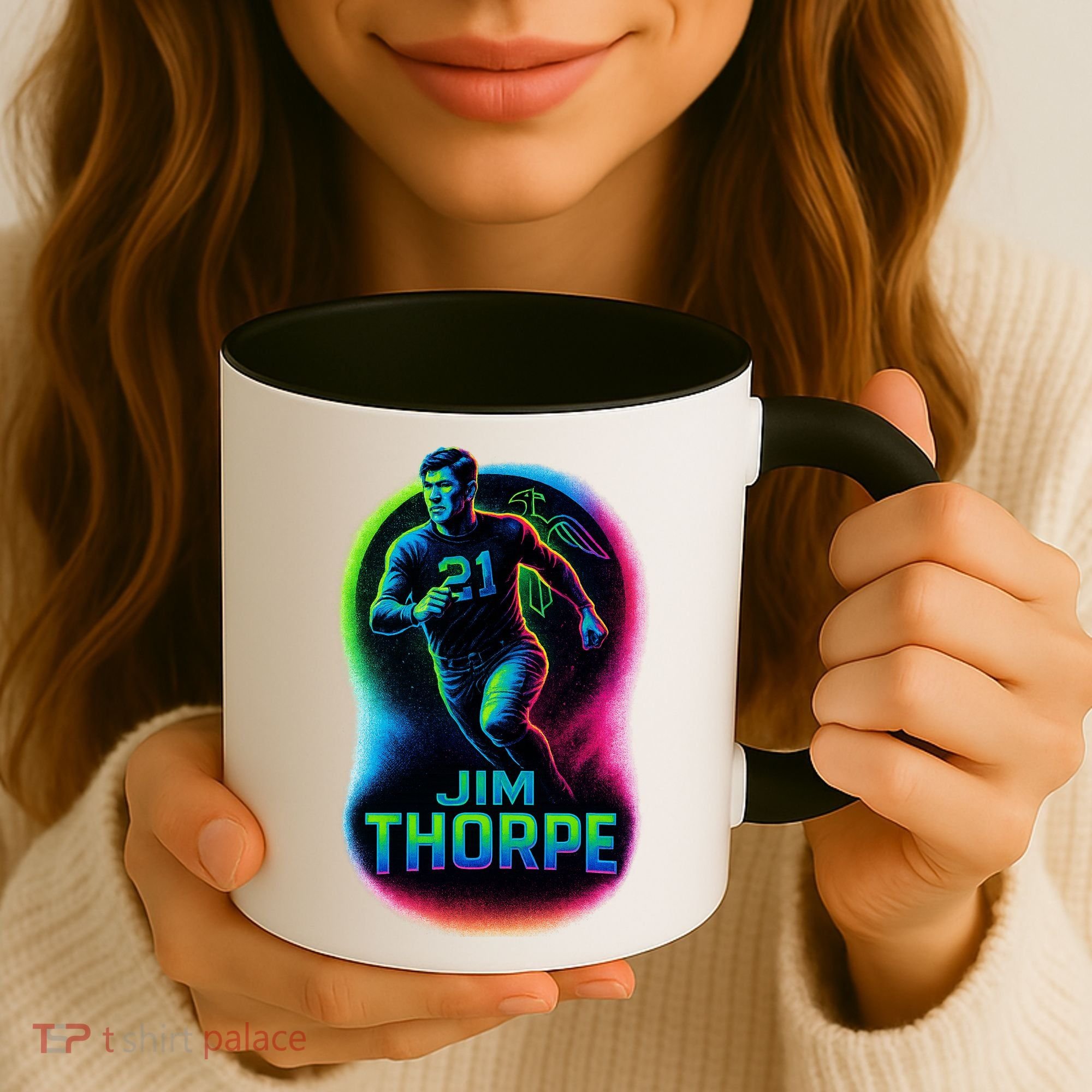 Jim Thorpe Epic Neon Pose Coffee Mug