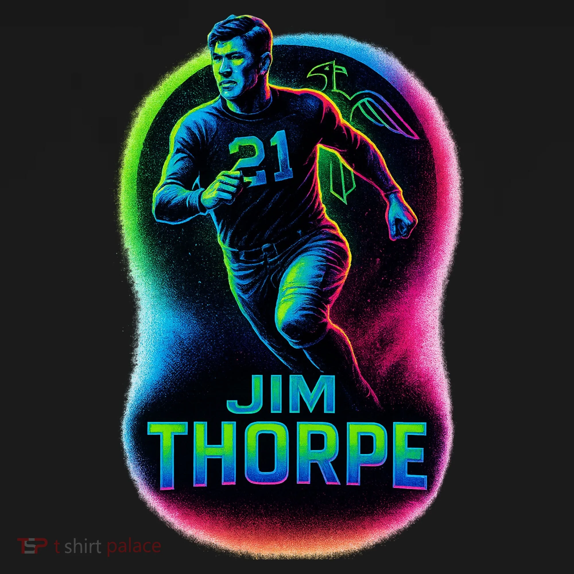 Jim Thorpe Epic Neon Pose Women's Hoodie