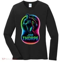 Jim Thorpe Epic Neon Pose Women's Long Sleeve Shirt thumb 0