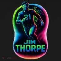 Jim Thorpe Epic Neon Pose Women's Long Sleeve Shirt thumb 2