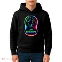 Jim Thorpe Epic Neon Pose Kids Hoodie thumb 4