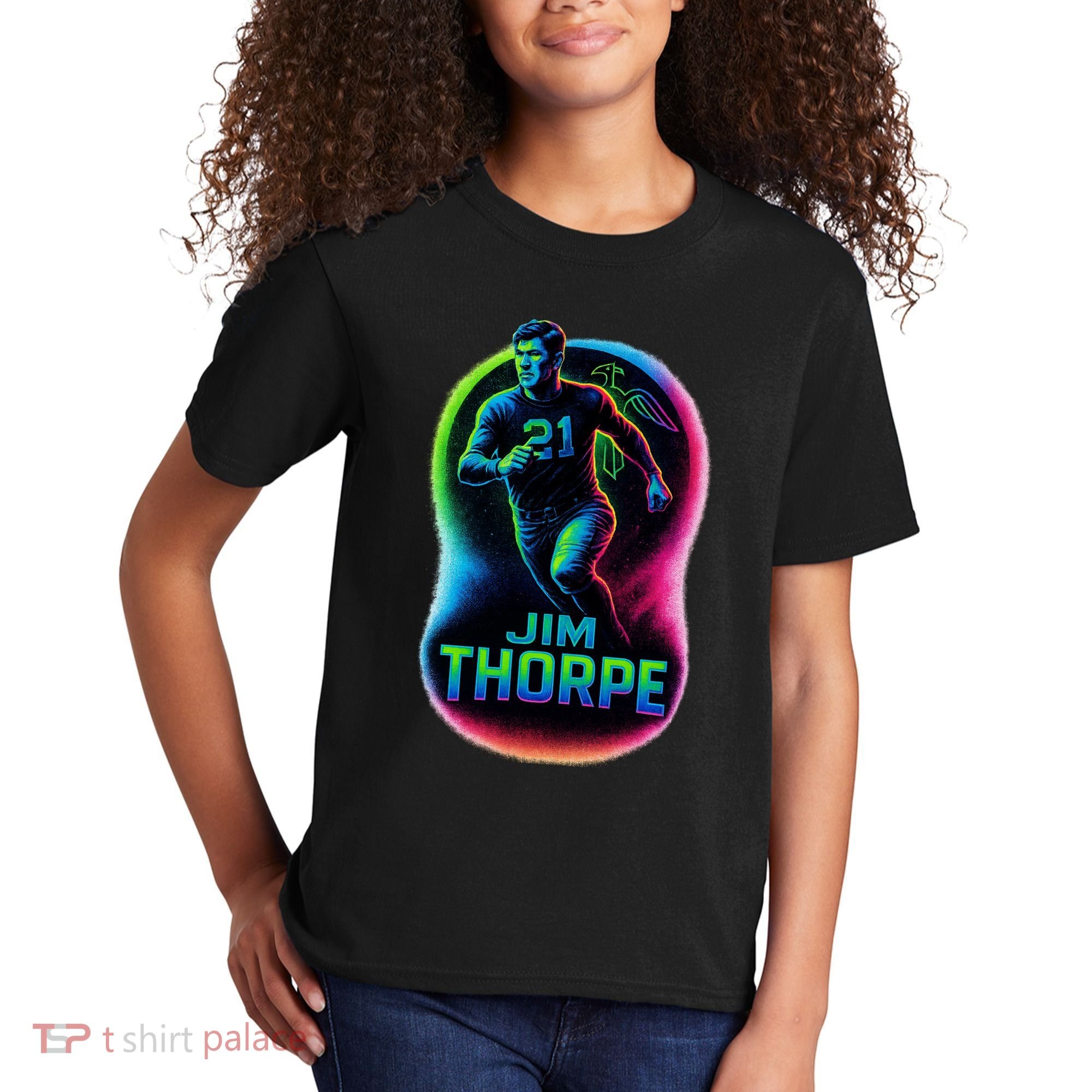 Jim Thorpe Epic Neon Pose Kids T-Shirt