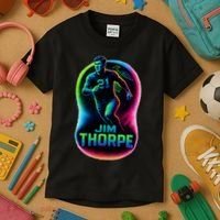 Jim Thorpe Epic Neon Pose Kids T-Shirt thumb 3